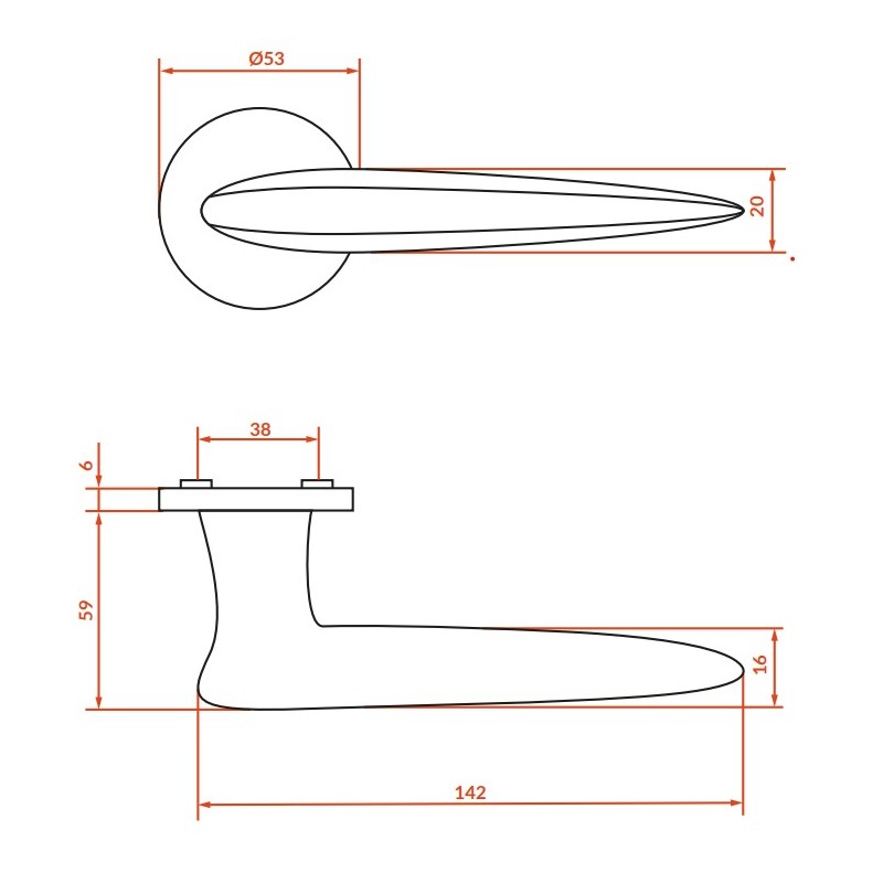 Klamka do Drzwi Wewnętrznych Srebrna FORMELIA Kuchinox