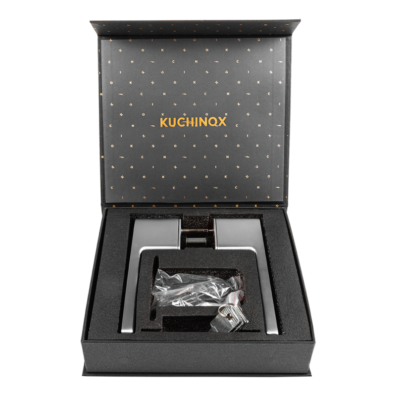 Klamka do Drzwi Wewnętrznych z Blokadą Srebrna SOMBRA Kuchinox Klamka do Drzwi Wewnętrznych z Blokadą Srebrna SOMBRA Kuchinox