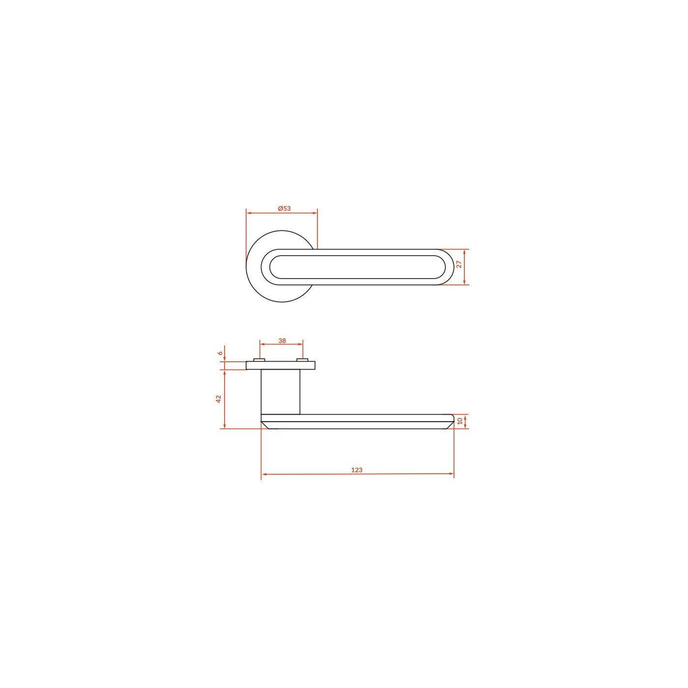 Klamka do Drzwi Wewnętrznych Złota RUGOS Kuchinox