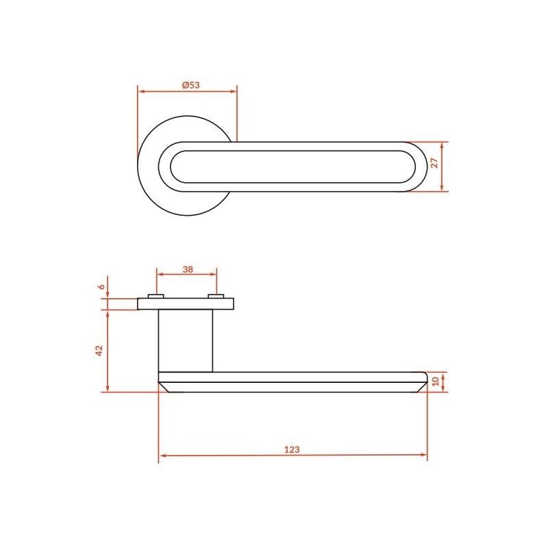 Klamka do Drzwi Wewnętrznych Złota RUGOS Kuchinox