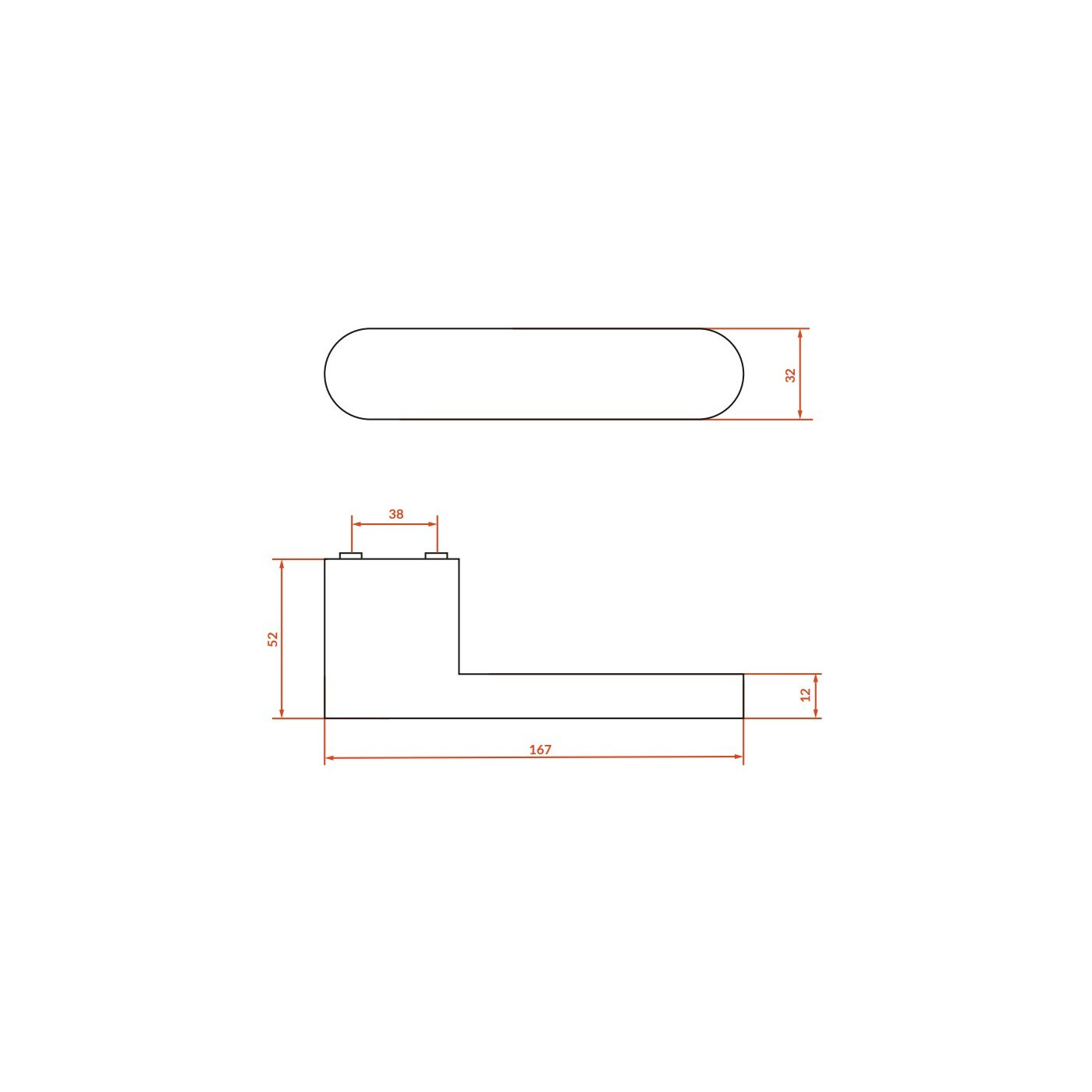 Klamka do Drzwi Wewnętrznych z Blokadą Czarna SALIDA Kuchinox