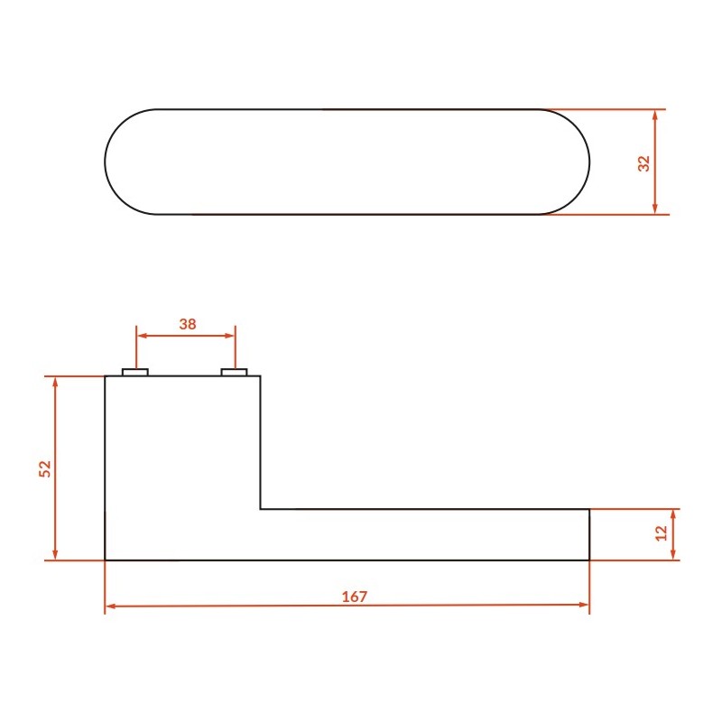 Klamka do Drzwi Wewnętrznych z Blokadą Czarna SALIDA Kuchinox