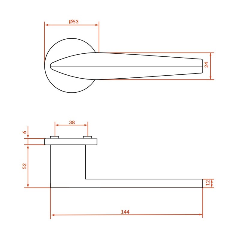Klamka do Drzwi Wewnętrznych Szara VERLANO Kuchinox