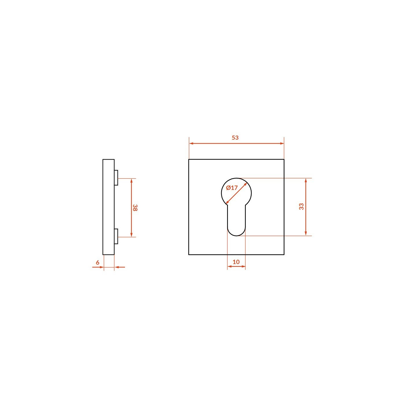Rozeta Kwadratowa Wkładka Szyld do Klamki Wewnętrznej Szara Kuchinox Rozeta Kwadratowa Wkładka Szyld do Klamki Wewnętrznej Szara Kuchinox