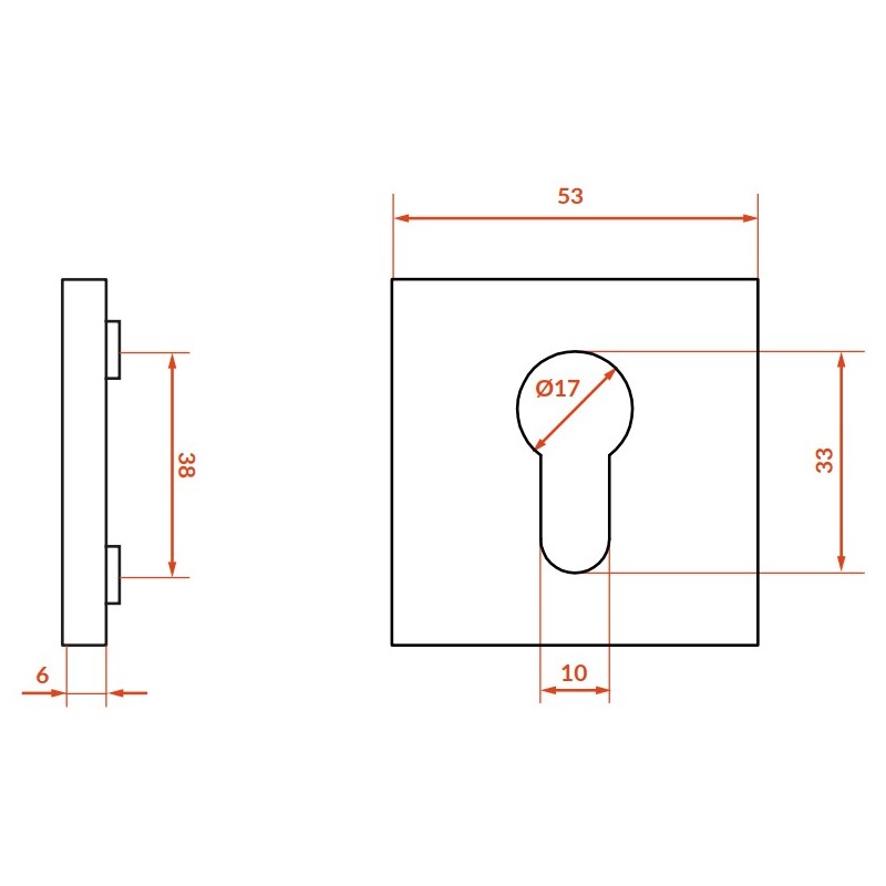 Rozeta Kwadratowa Wkładka Szyld do Klamki Wewnętrznej Szara Kuchinox Rozeta Kwadratowa Wkładka Szyld do Klamki Wewnętrznej Szara Kuchinox