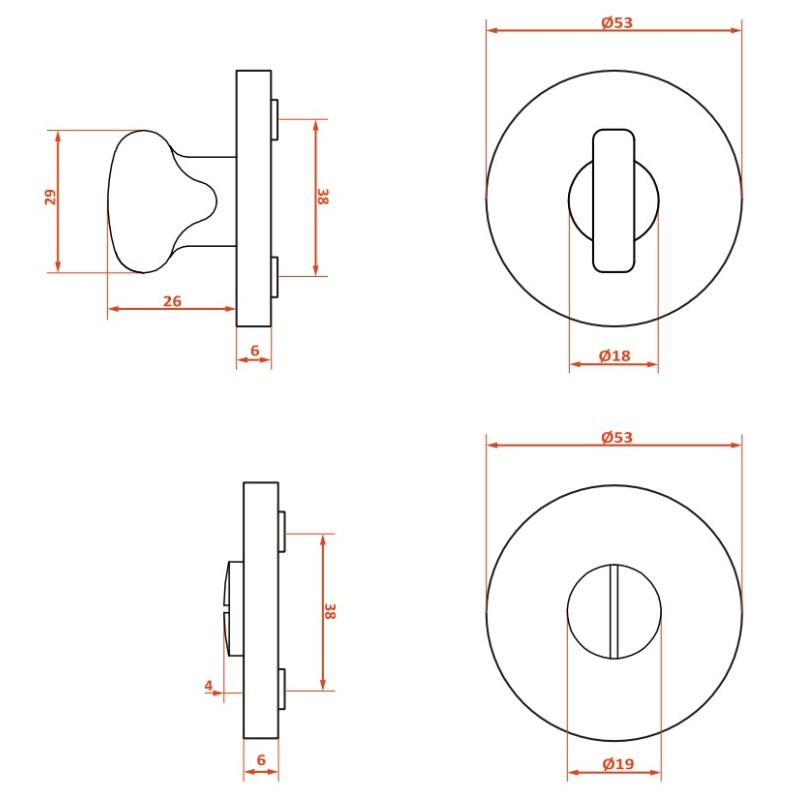 Rozeta Okrągła WC Szyld do Klamki Wewnętrznej Satyna Mat Kuchinox Rozeta Okrągła WC Szyld do Klamki Wewnętrznej Satyna Mat Kuchinox