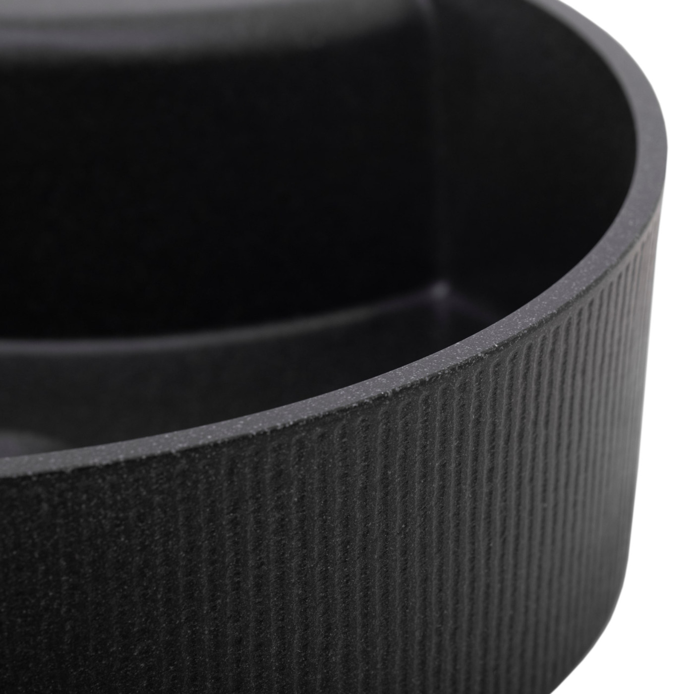 Umywalka Nablatowa Granitowa Umywalka Czarna do Łazienki Laveo Cliff