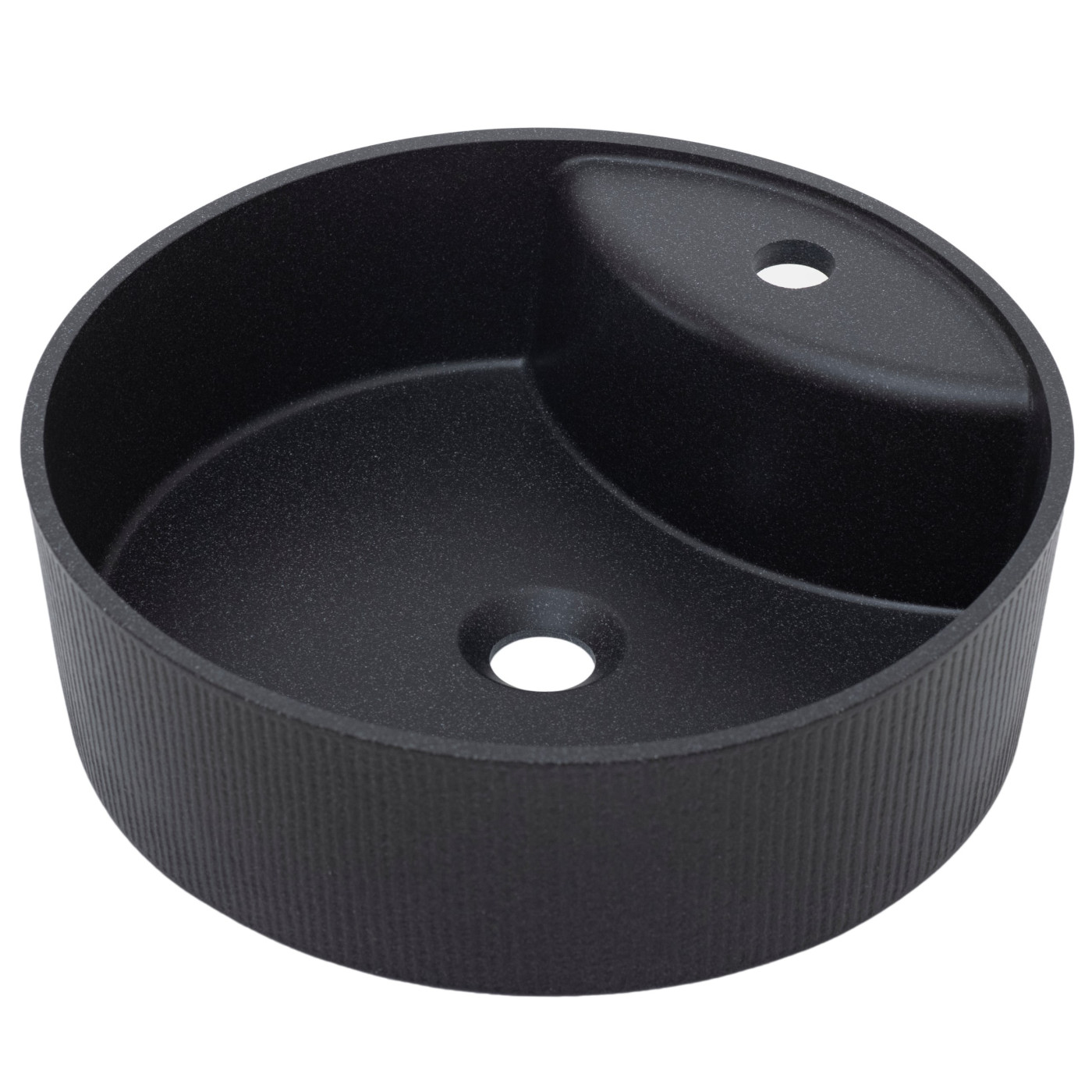 Umywalka Nablatowa Granitowa Umywalka Czarna do Łazienki Laveo Cliff