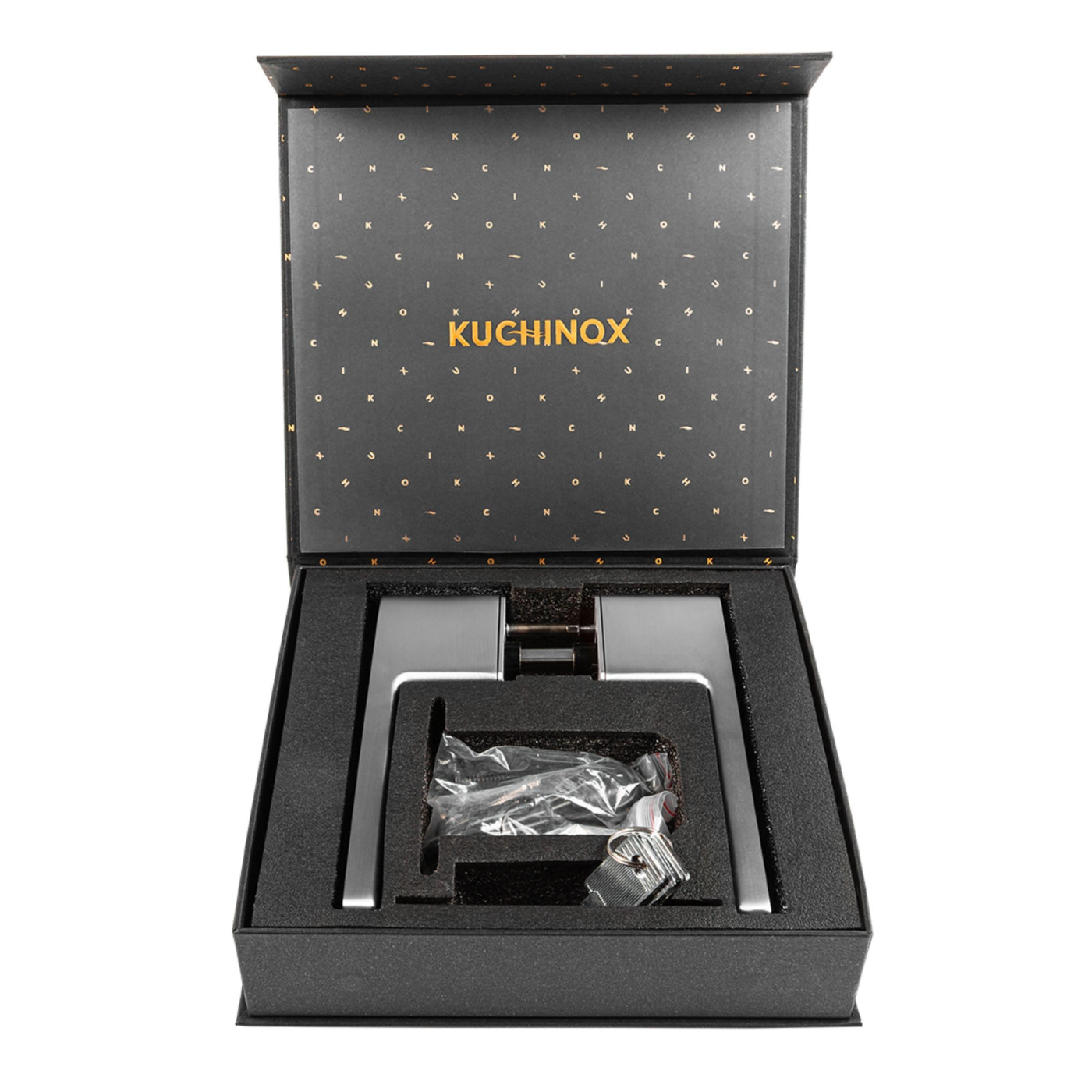 Klamka do Drzwi Wewnętrznych z Blokadą Czarna SOMBRA Kuchinox