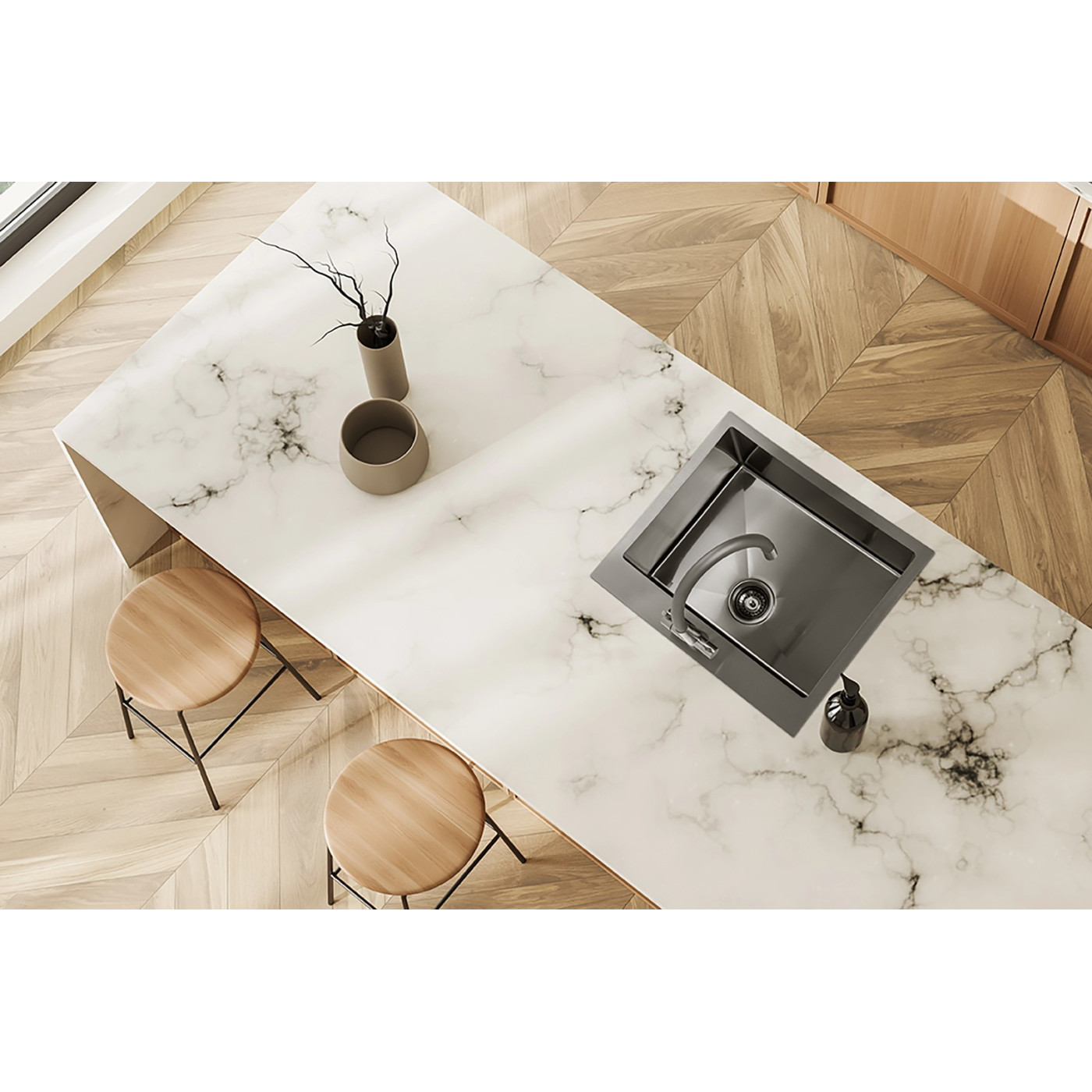 Zlewozmywak Stalowy Jednokomorowy Wpuszczany Zlew Metalowy MALAWI 60