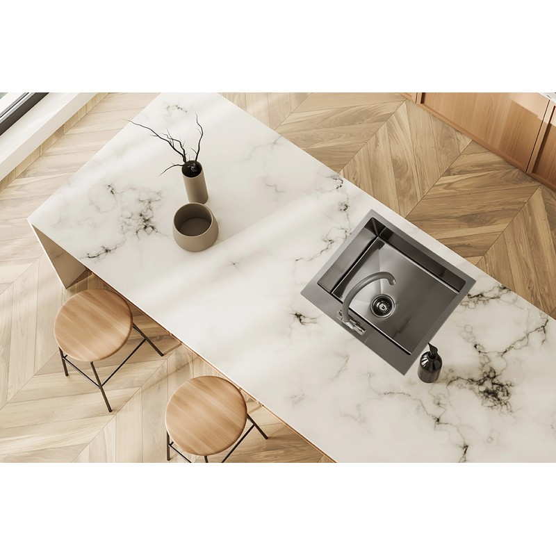 Zlewozmywak Stalowy Jednokomorowy Wpuszczany Zlew Metalowy MALAWI 60