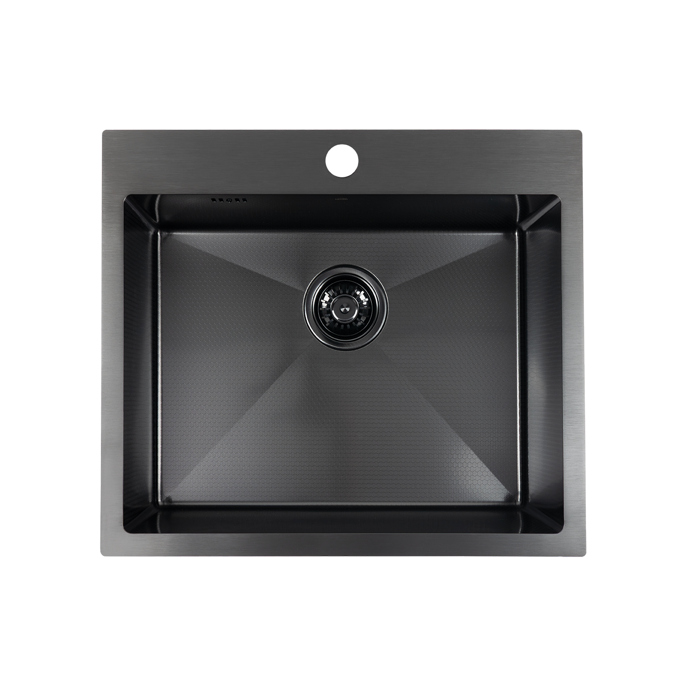 Zlewozmywak Wpuszczany Stalowy Jednokomorowy Czarny Malawi