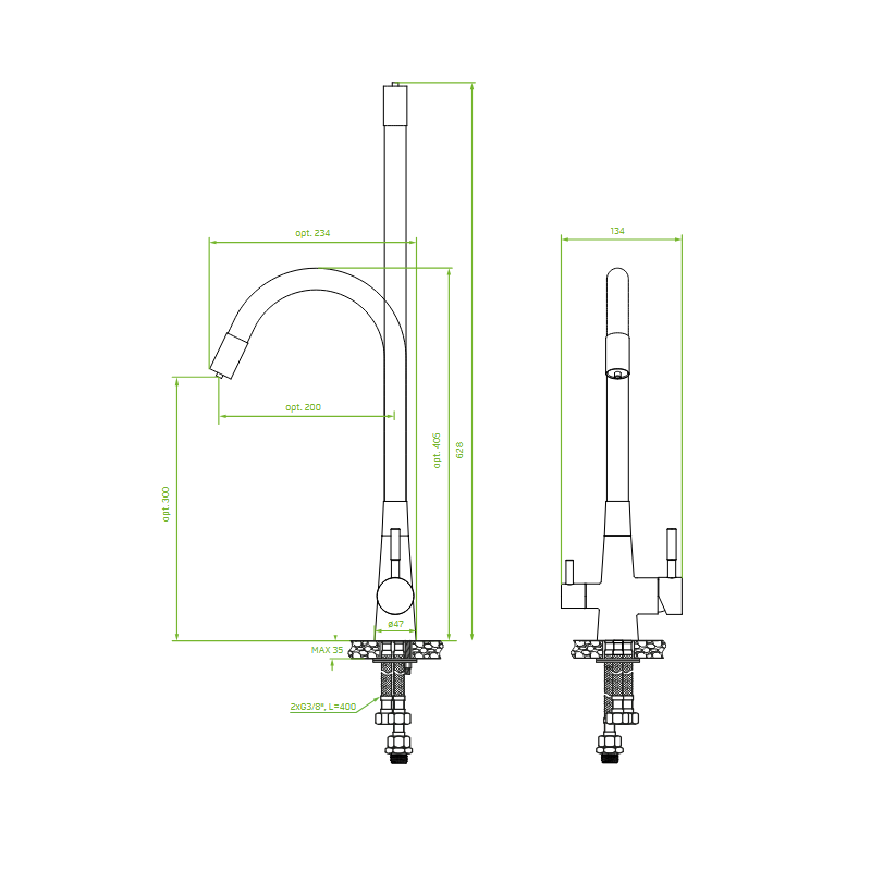 Zlew Zlewozmywak Jednokomorowy z Baterią i Syfonem Stalowy MALAWI INOX