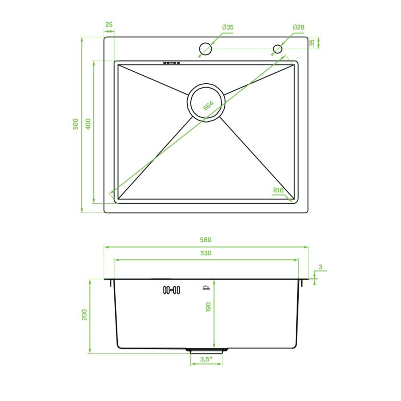 Zlew Zlewozmywak Jednokomorowy z Syfonem,Dozownikiem, Ociekaczem, Wkładką Ociekową Stalowy MALAWI INOX