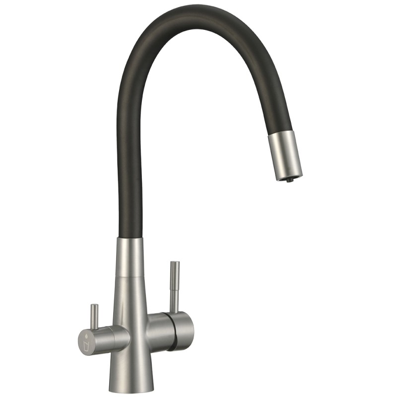 Zlewozmywak Jednokomorowy Wpuszczany 50x58cm Bateria zestaw akces. Srebrny MALAWI