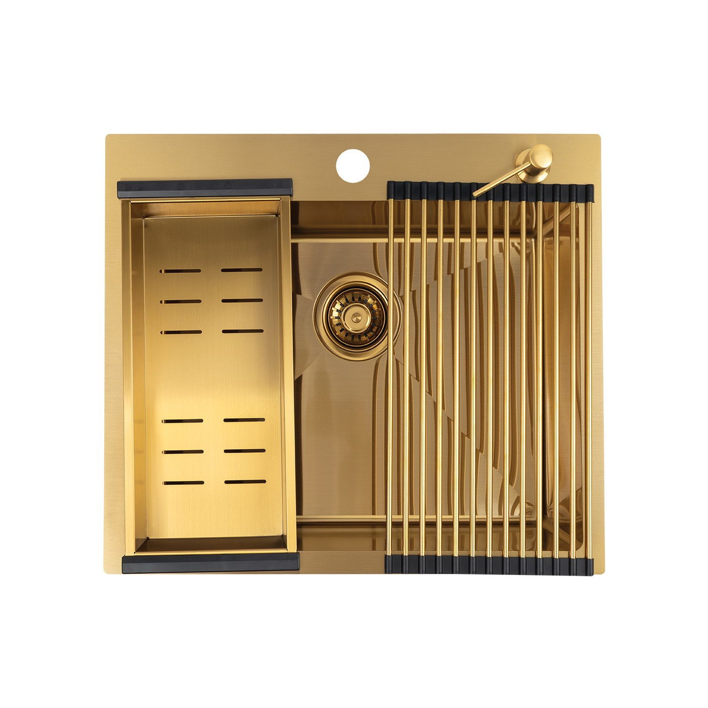 Zlewozmywak Jednokomorowy Wpuszczany 50x58cm Bateria zestaw akces. Złoty MALAWI Laveo Zlewozmywak Jednokomorowy Wpuszczany 50x58cm Bateria zestaw akces. Złoty MALAWI Laveo