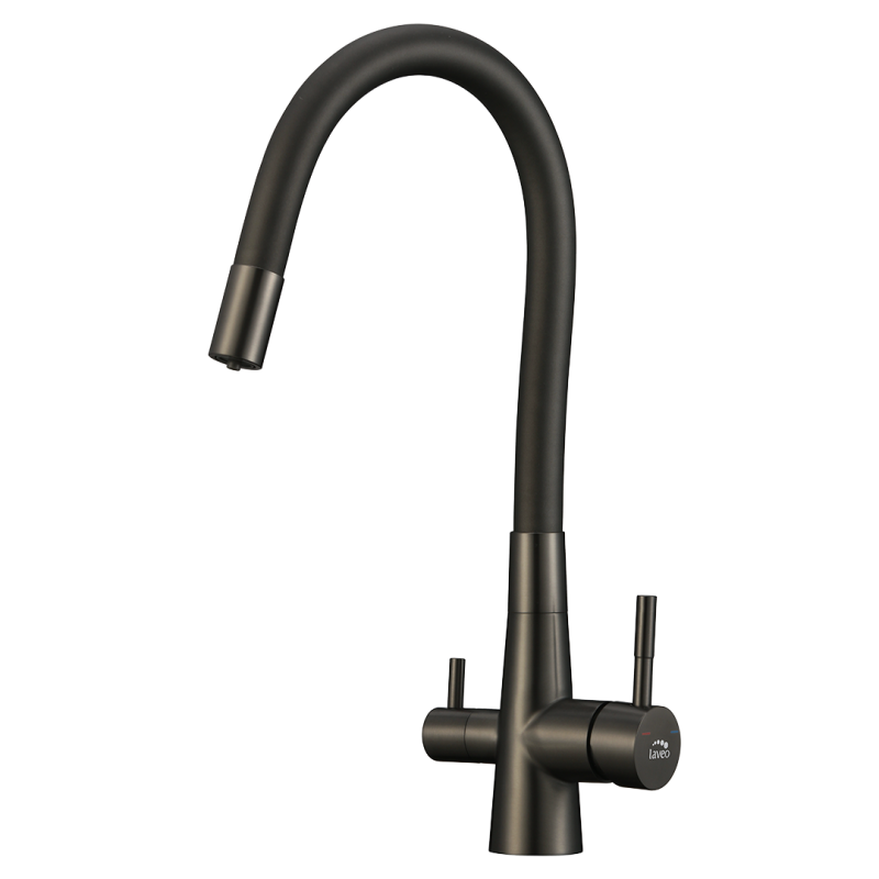 Zlewozmywak Jednokomorowy Wpuszczany 50x58cm Bateria zestaw akces. Grafit MALAWI Laveo