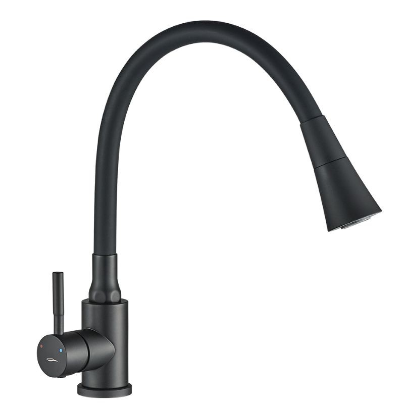 Bateria Zlewozmywakowa Stojąca Elastyczna Wylewka Czarna SELVA Kuchinox