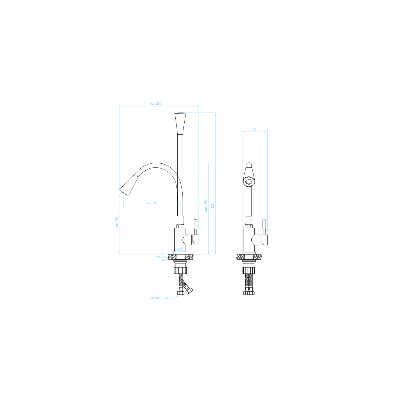 Bateria Zlewozmywakowa Stojąca Elastyczna Wylewka Beżowa SELVA Kuchinox Bateria Zlewozmywakowa Stojąca Elastyczna Wylewka Beżowa SELVA Kuchinox