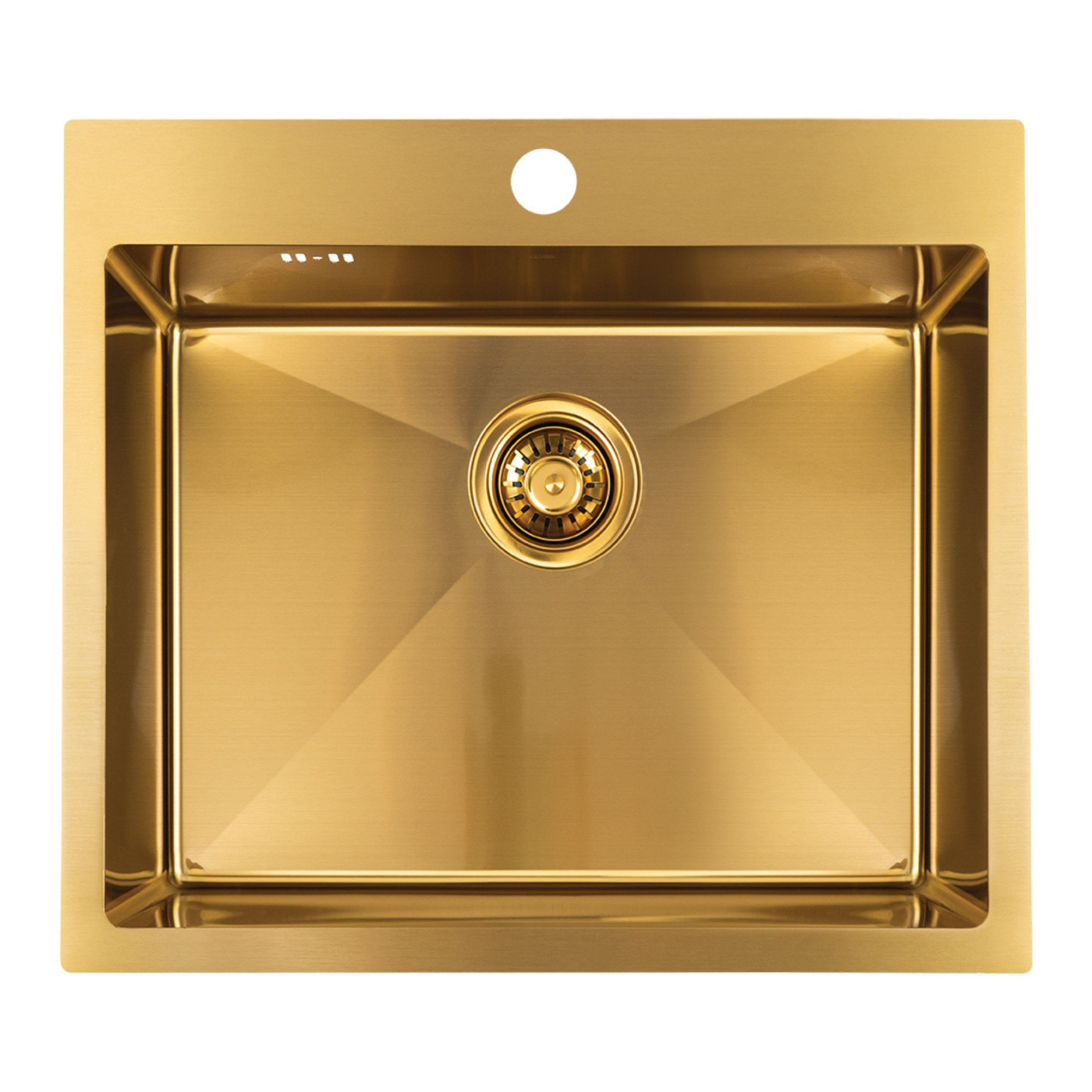 Zlew Zlewozmywak Jednokomorowy z Syfonem,Dozownikiem, Ociekaczem, Wkładką Ociekową Stalowy MALAWI Złoty
