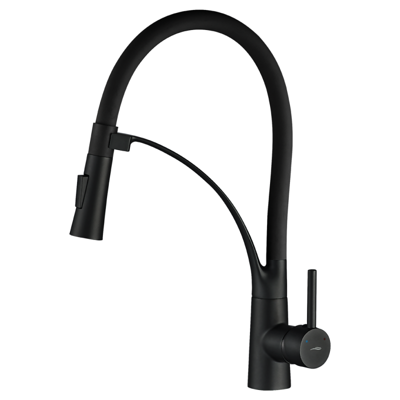 Bateria Zlewozmywakowa Stojąca z wylewką U OLOR Czarna Kuchinox Bateria Zlewozmywakowa Stojąca z wylewką U OLOR Czarna Kuchinox