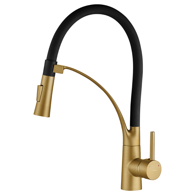 Bateria Zlewozmywakowa Stojąca z wylewką U OLOR Złota Kuchinox Bateria Zlewozmywakowa Stojąca z wylewką U OLOR Złota Kuchinox