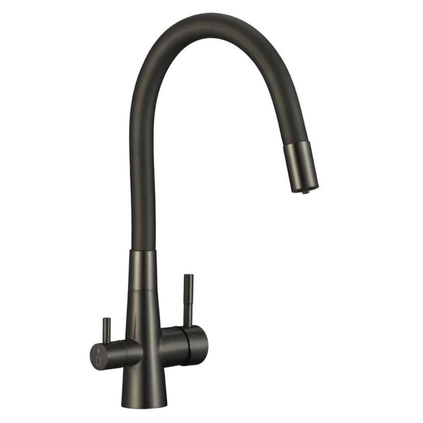 Zlew Zlewozmywak Jednokomorowy z Syfonem i Baterią filtrującą Stalowy Granitowy