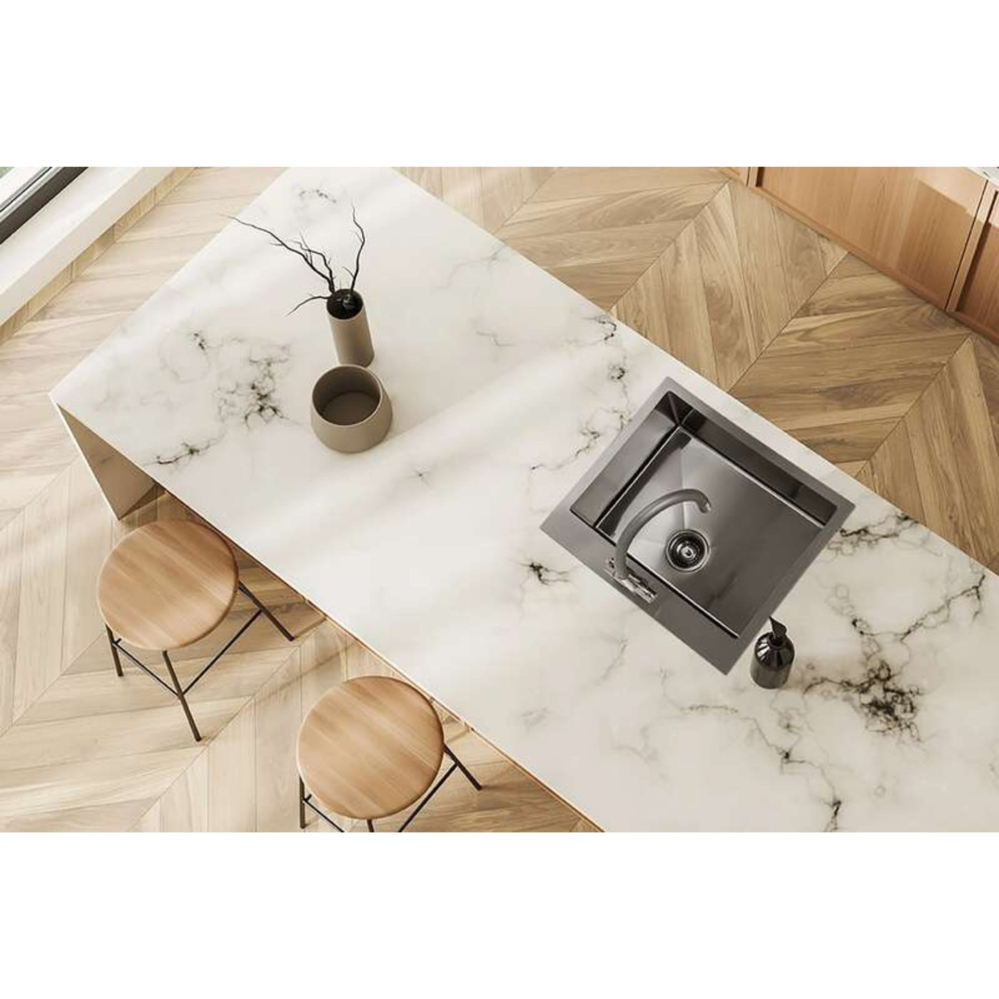 Zlew Zlewozmywak Jednokomorowy z Syfonem i Baterią filtrującą Stalowy Granitowy