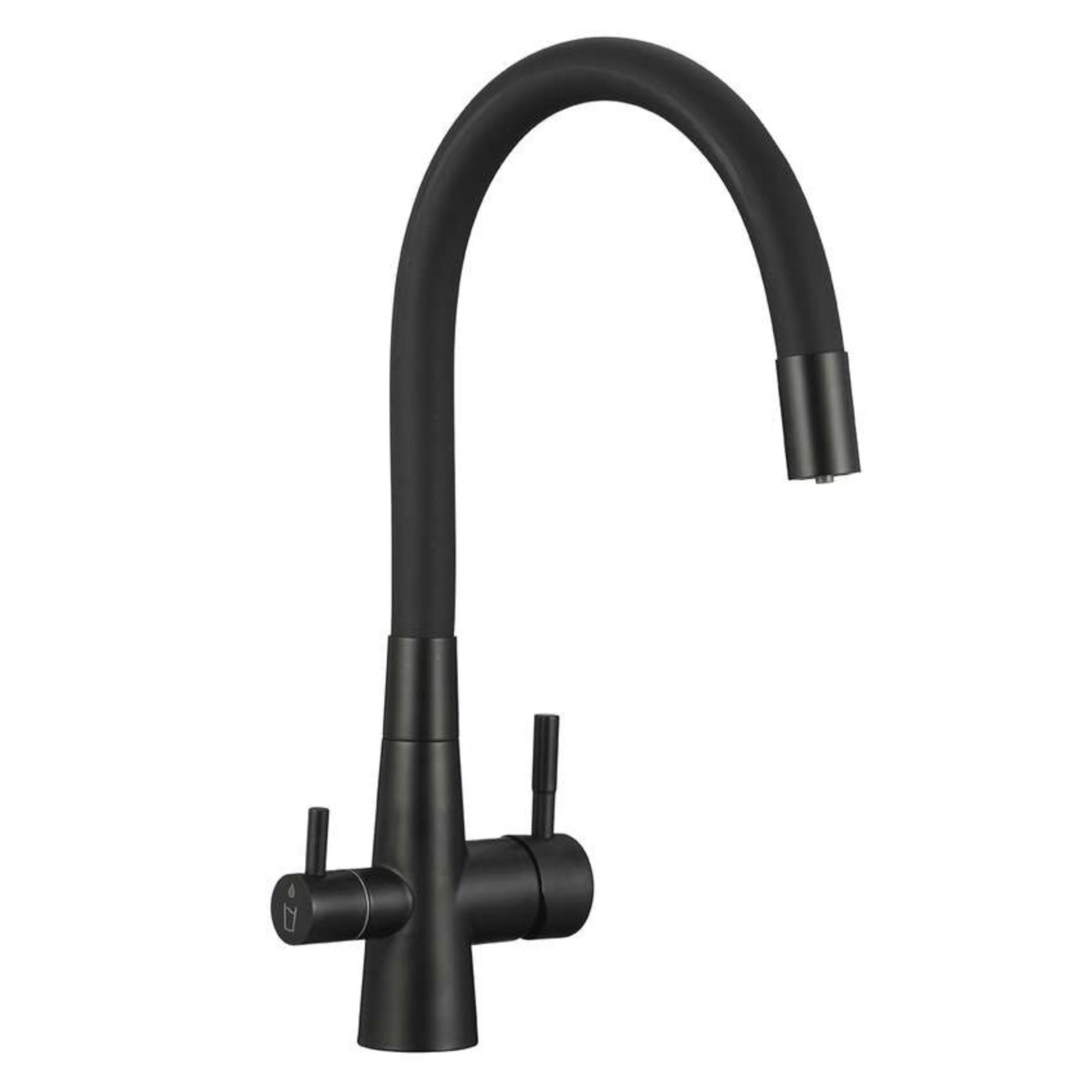 Zlew Zlewozmywak Jednokomorowy z Syfonem i Baterią filtrującą Stalowy Honeycomb Czarny