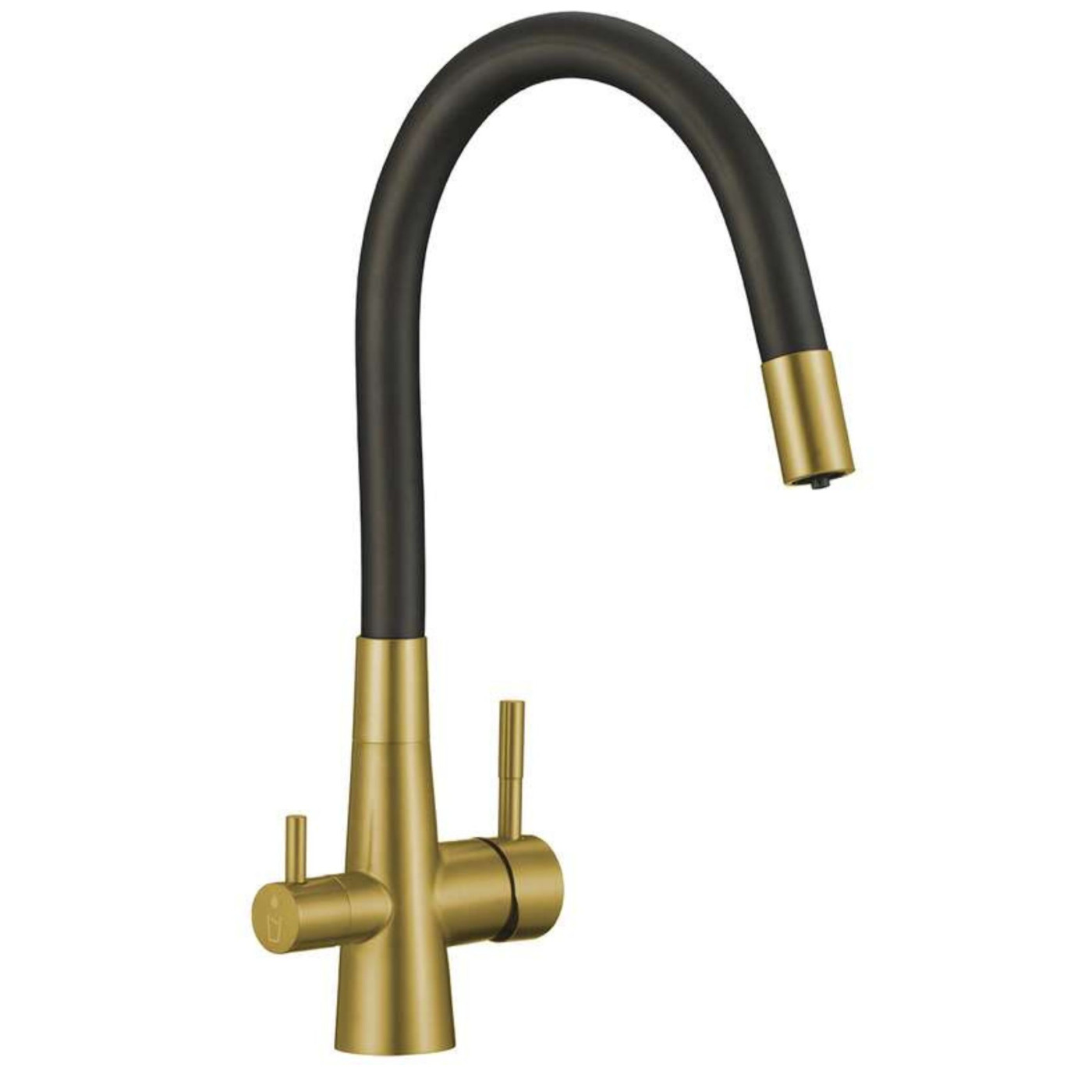 Zlewozmywak Jednokomorowy Malawi Z Syfonem I Baterią Filtrujacą Wodę Złoty