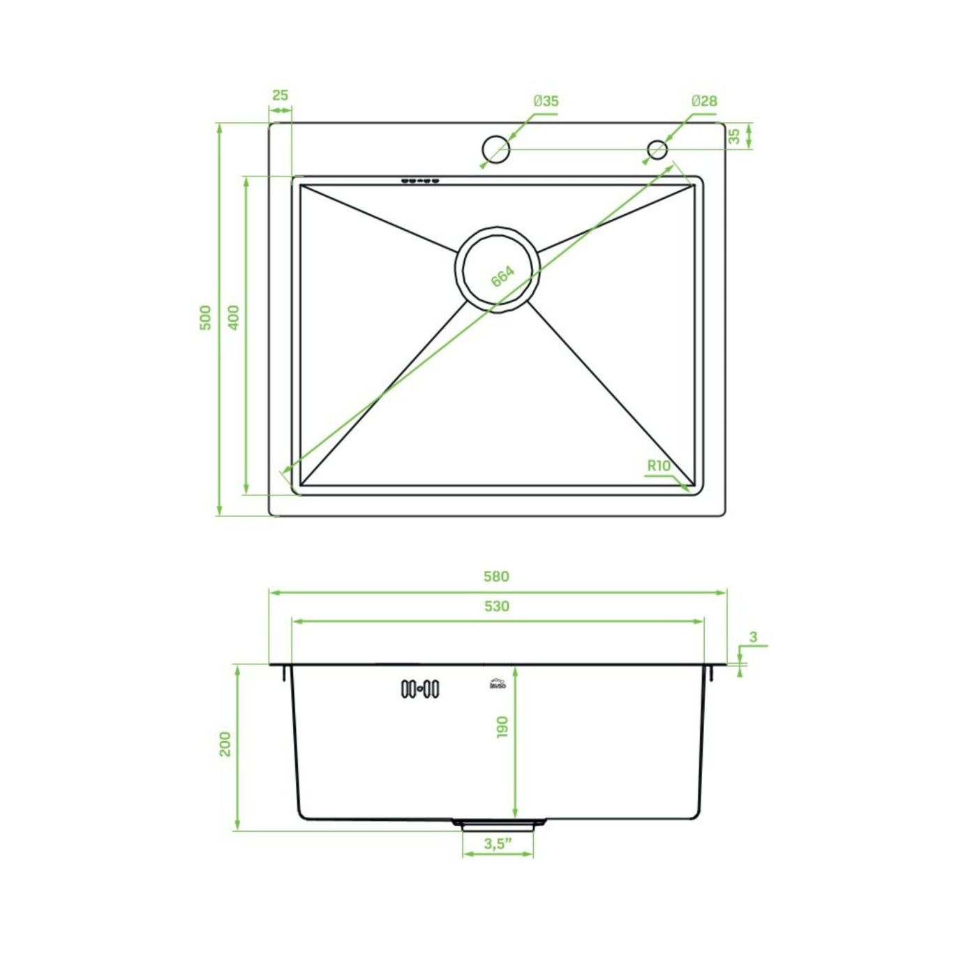 Zlewozmywak Jednokomorowy Malawi Z Syfonem I Baterią Filtrujacą Wodę Złoty