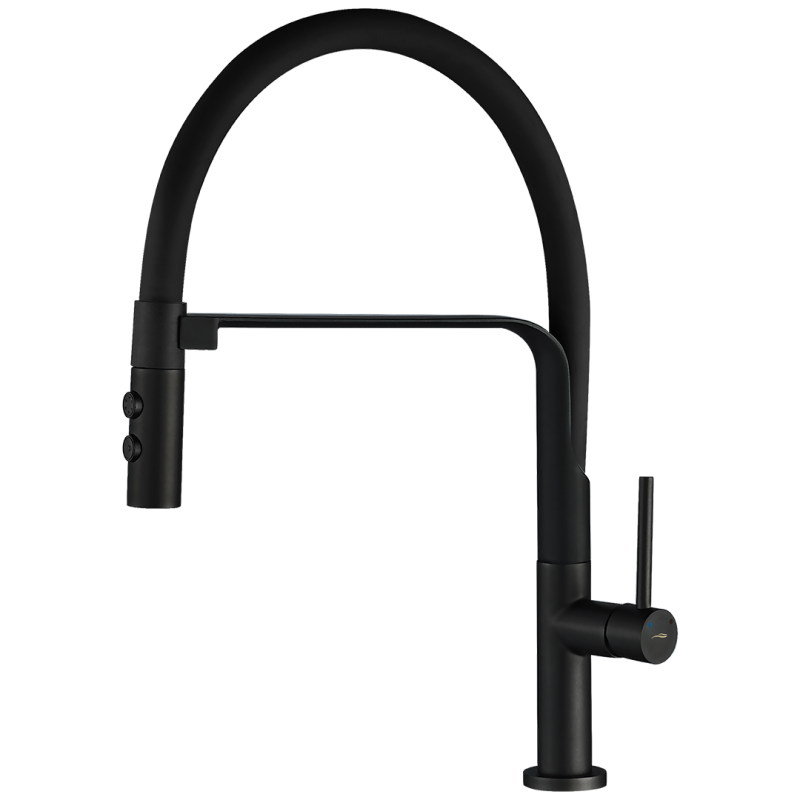 Bateria Zlewozmywakowa Stojąca z wylewką U SILUETTO Czarna Kuchinox Bateria Zlewozmywakowa Stojąca z wylewką U SILUETTO Czarna Kuchinox