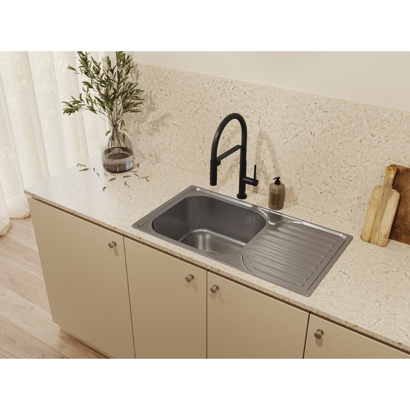 Bateria Zlewozmywakowa Stojąca z wylewką U SILUETTO Czarna Kuchinox Bateria Zlewozmywakowa Stojąca z wylewką U SILUETTO Czarna Kuchinox