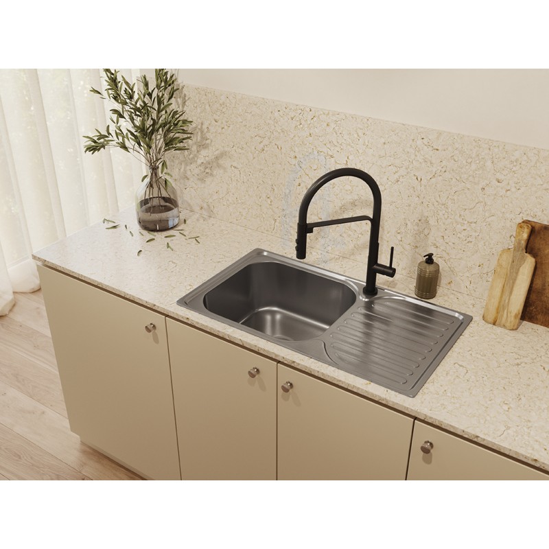 Bateria Zlewozmywakowa Stojąca z wylewką U SILUETTO Czarna Kuchinox Bateria Zlewozmywakowa Stojąca z wylewką U SILUETTO Czarna Kuchinox