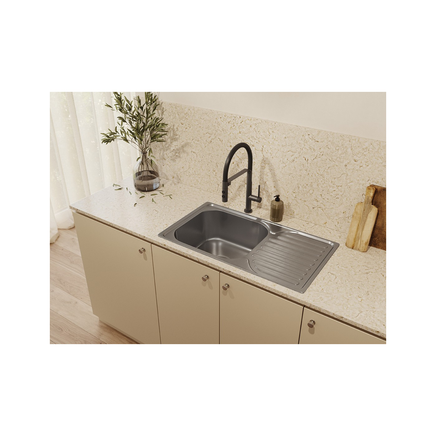 Bateria Zlewozmywakowa Stojąca z wylewką U SILUETTO Grafit Kuchinox Bateria Zlewozmywakowa Stojąca z wylewką U SILUETTO Grafit Kuchinox