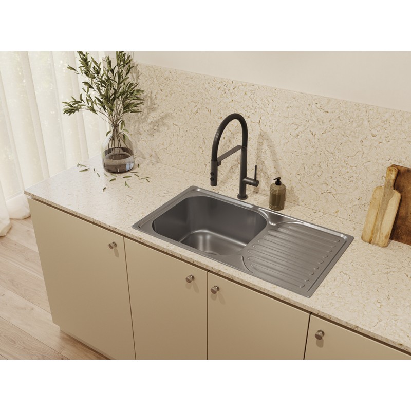 Bateria Zlewozmywakowa Stojąca z wylewką U SILUETTO Grafit Kuchinox Bateria Zlewozmywakowa Stojąca z wylewką U SILUETTO Grafit Kuchinox