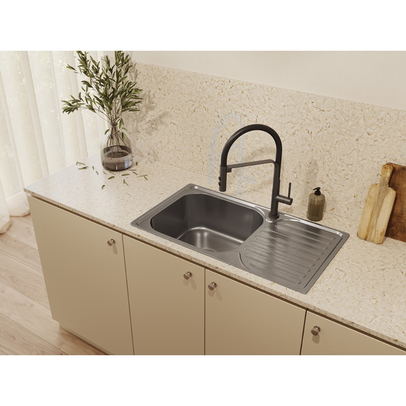 Bateria Zlewozmywakowa Stojąca z wylewką U SILUETTO Grafit Kuchinox Bateria Zlewozmywakowa Stojąca z wylewką U SILUETTO Grafit Kuchinox