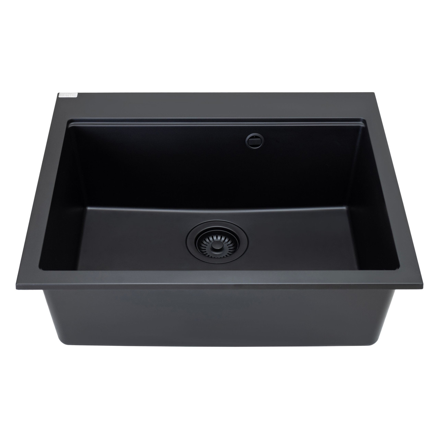 Zlewozmywak Granitowy 1 komorowy 50x60cm z syfonem Czarny TAU Laveo