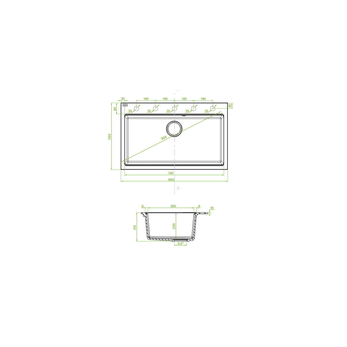 Zlew Zlewozmywak Granitowy Szary TAU Zlew Zlewozmywak Granitowy Szary TAU