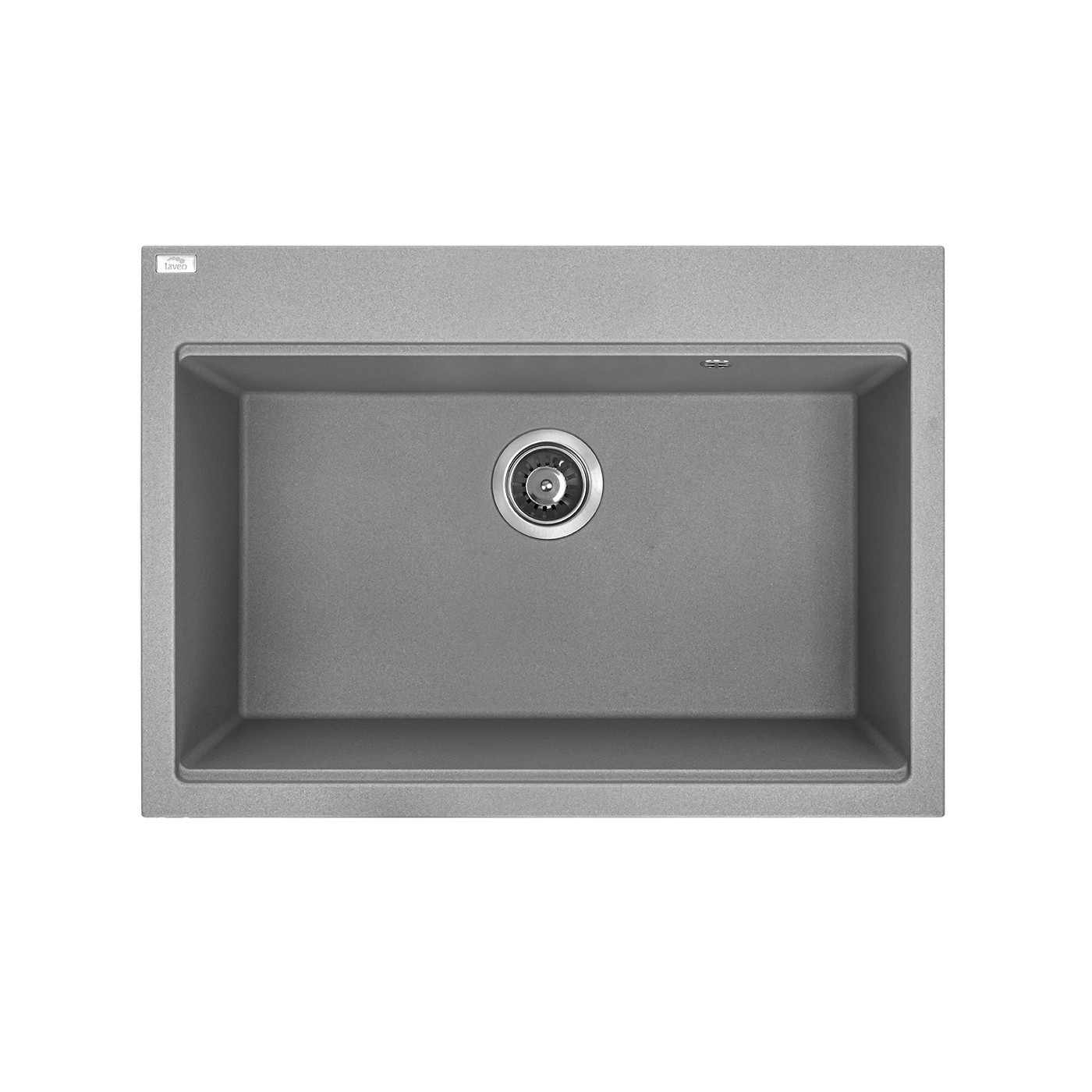 Zlewozmywak Granitowy 1 komorowy 50x70cm z syfonem Szary TAU Laveo
