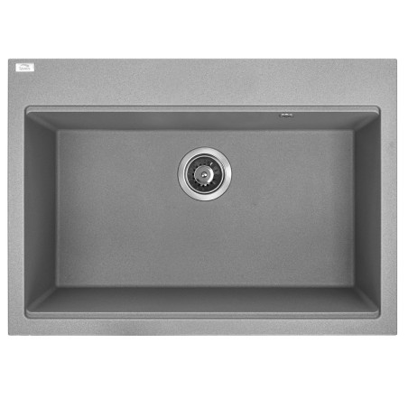 Zlewozmywak Granitowy 1 komorowy 50x70cm z syfonem Szary TAU Laveo