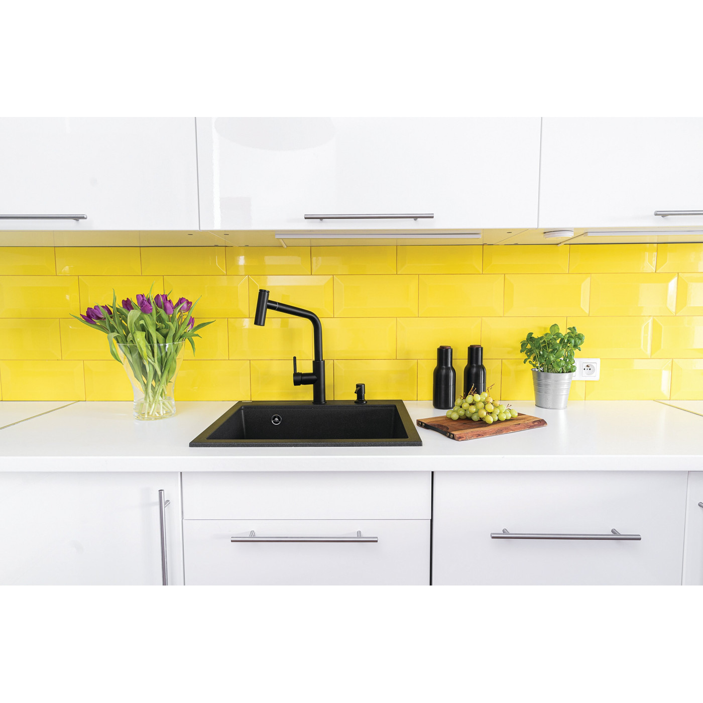 Bateria Zlewozmywakowa Stojąca z wyciąganą wylewką Czarna TORO Laveo