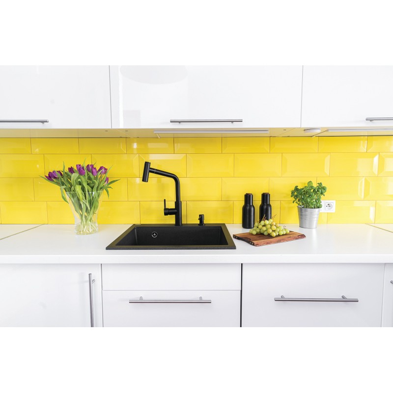 Bateria Zlewozmywakowa Stojąca z wyciąganą wylewką Czarna TORO Laveo