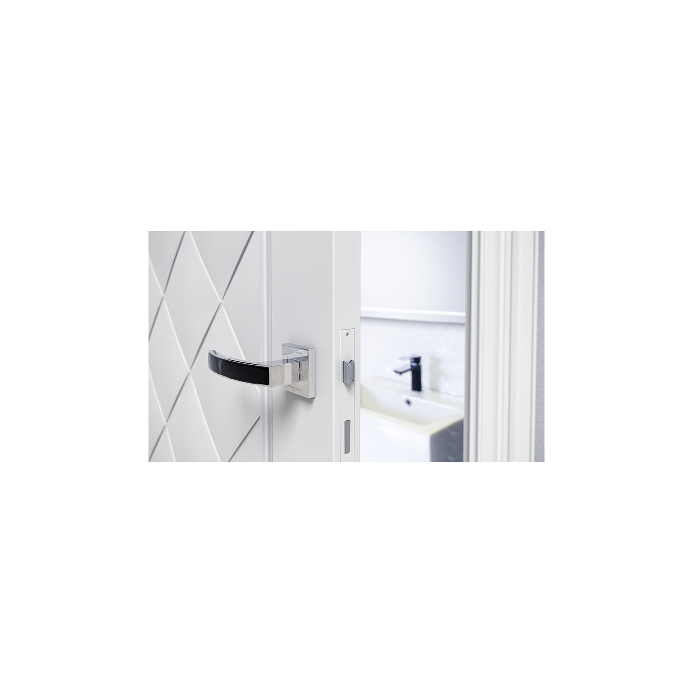 Klamka do Drzwi Wewnętrznych na Rozecie Kwadratowa Satyna Czarny SAVIO Klamka do Drzwi Wewnętrznych na Rozecie Kwadratowa Satyna Czarny SAVIO