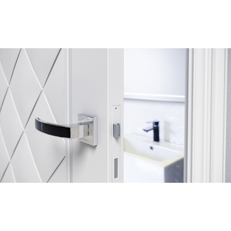 Klamka do Drzwi Wewnętrznych na Rozecie Kwadratowa Satyna Czarny SAVIO Klamka do Drzwi Wewnętrznych na Rozecie Kwadratowa Satyna Czarny SAVIO