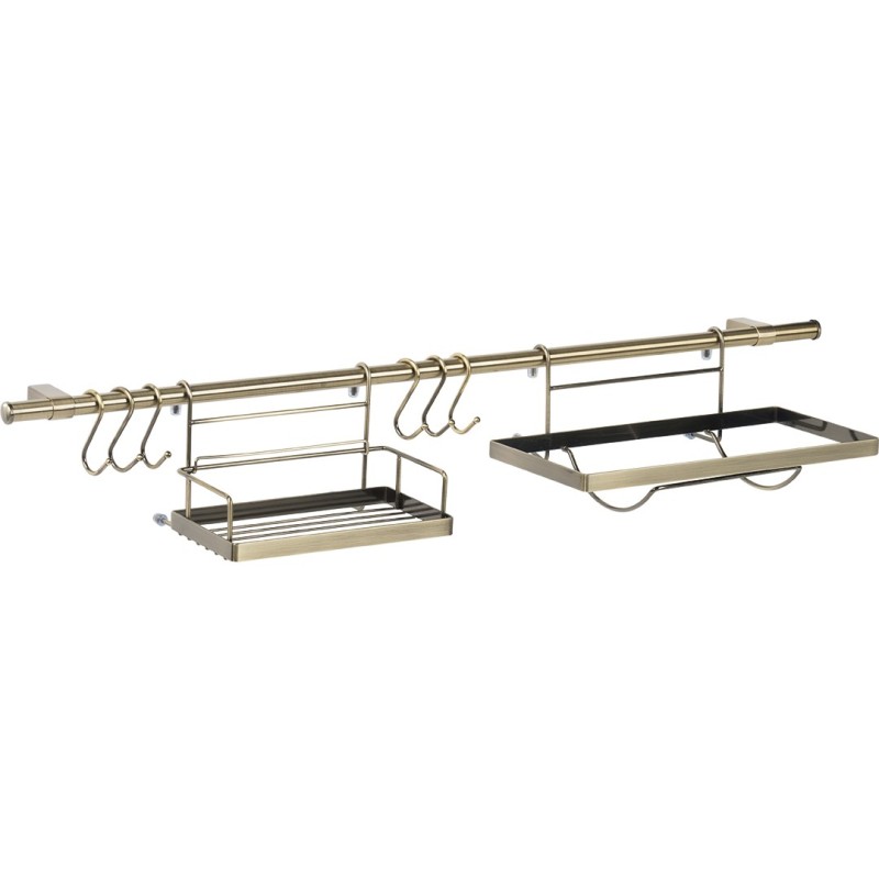 Półka Kuchenna Wisząca z Relingiem Patyna