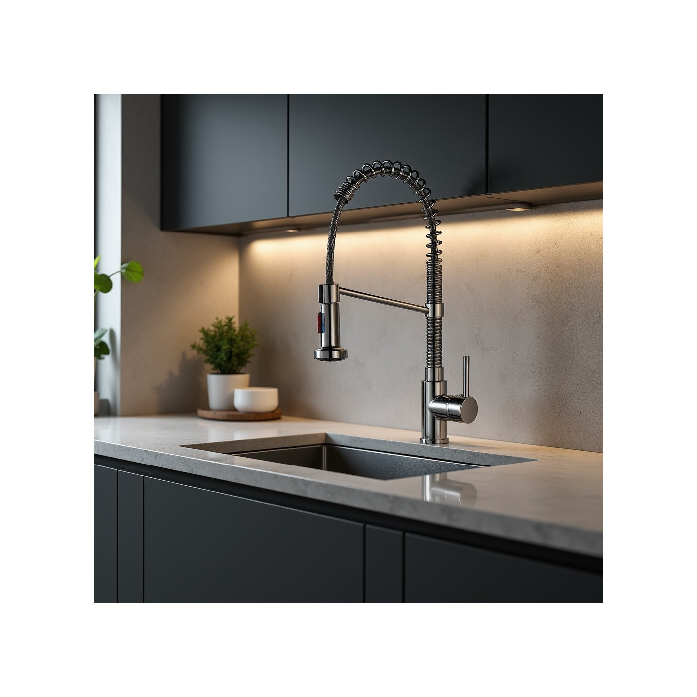 Bateria Zlewozmywakowa Stojąca Sprężyna Chrom LOCO Kuchinox Bateria Zlewozmywakowa Stojąca Sprężyna Chrom LOCO Kuchinox