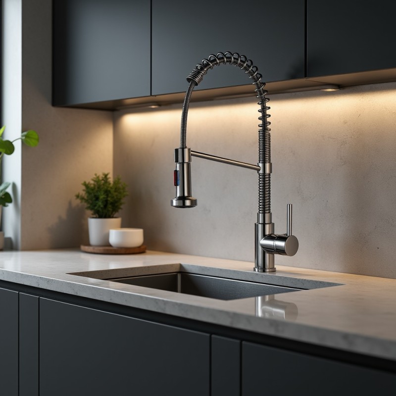 Bateria Zlewozmywakowa Stojąca Sprężyna Chrom LOCO Kuchinox Bateria Zlewozmywakowa Stojąca Sprężyna Chrom LOCO Kuchinox