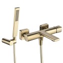 Bateria Wannowa Ścienna z Zestawem Natryskowym TORES Złota Laveo