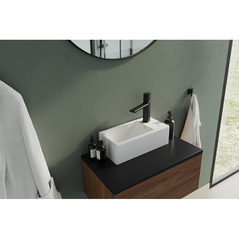 Umywalka Nablatowa Ścienna Ceramiczna 35x21cm Biała KVADRATO VUK_6135